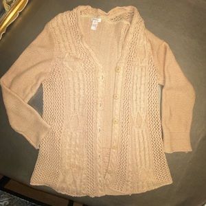 Sundance open knit cardigan sweater size large cotton